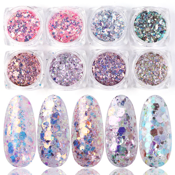 Nail Art Powder Flakes Set