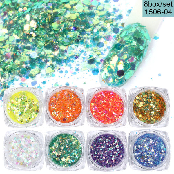 Nail Art Powder Flakes Set