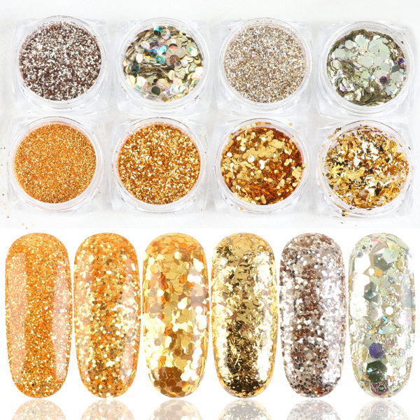 Nail Art Powder Flakes Set