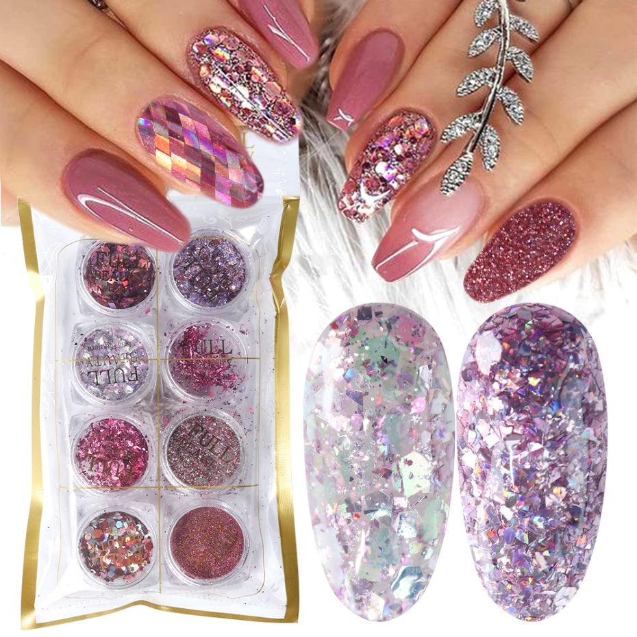 Nail Art Powder Flakes Set