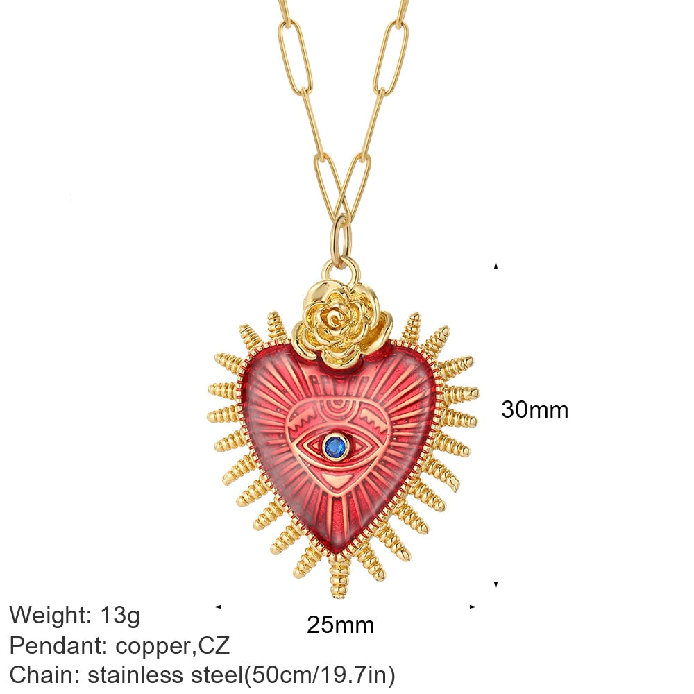 A Heart Sun Moon Star Necklaces