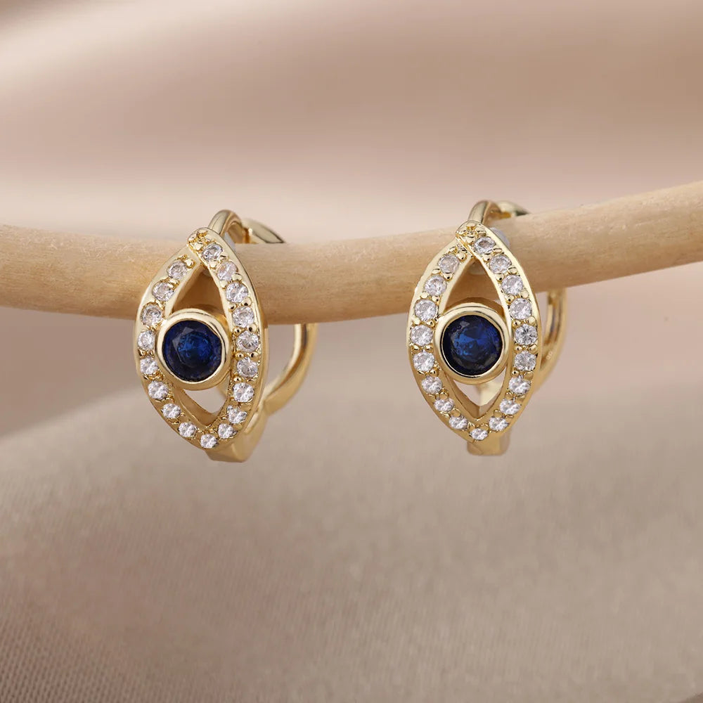 Zircon Round Hoop Earrings for Women