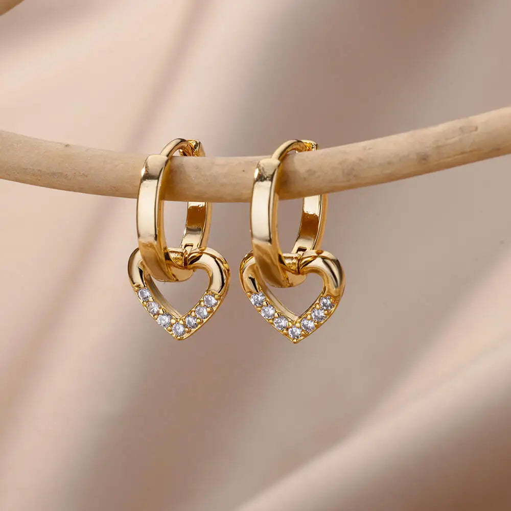 Zircon Round Hoop Earrings for Women