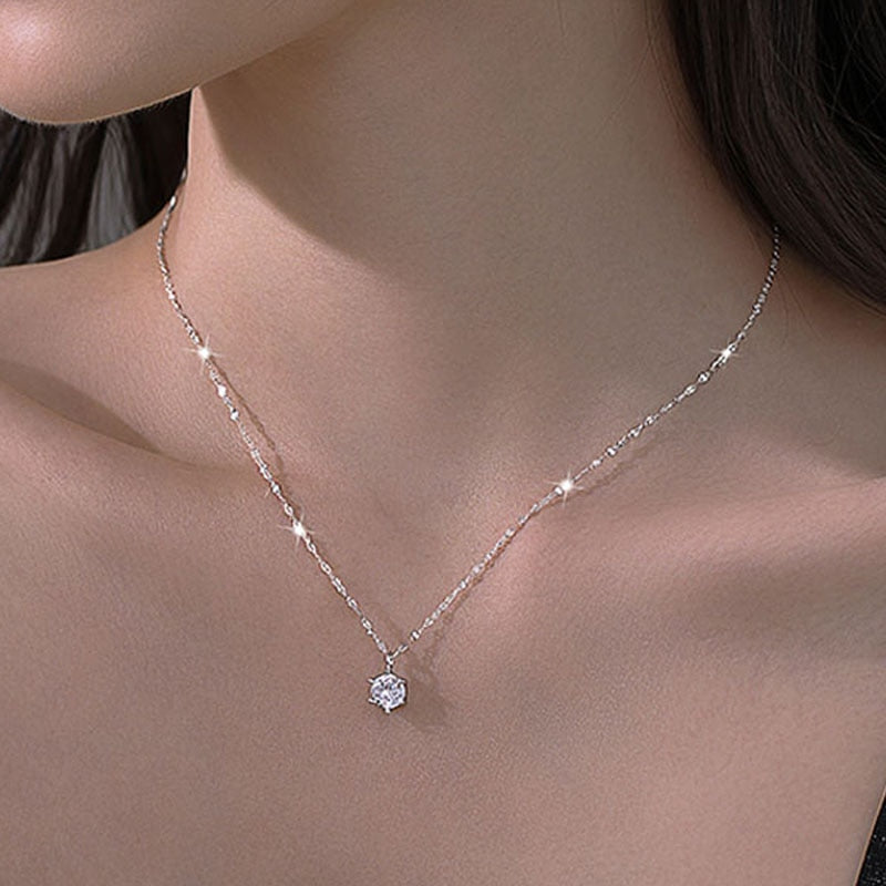 Zircon Choker Necklaces Simple Shiny Diamond