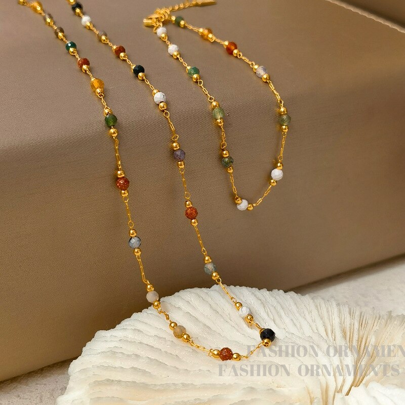 Colorful Glass Beads Necklace For Women